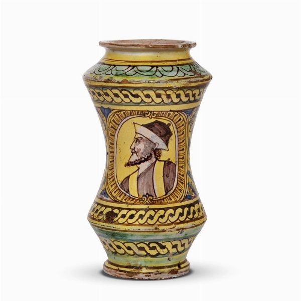 ALBARELLO, BURGIO, PRIMA MET&Agrave; SECOLO XVII  - Asta UNA COLLEZIONE DI VASI DA FARMACIA IN MAIOLICA - Associazione Nazionale - Case d'Asta italiane