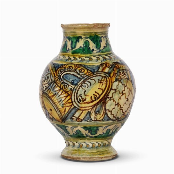 VASO, BURGIO, PRIMA MET&Agrave; SECOLO XVII  - Asta UNA COLLEZIONE DI VASI DA FARMACIA IN MAIOLICA - Associazione Nazionale - Case d'Asta italiane