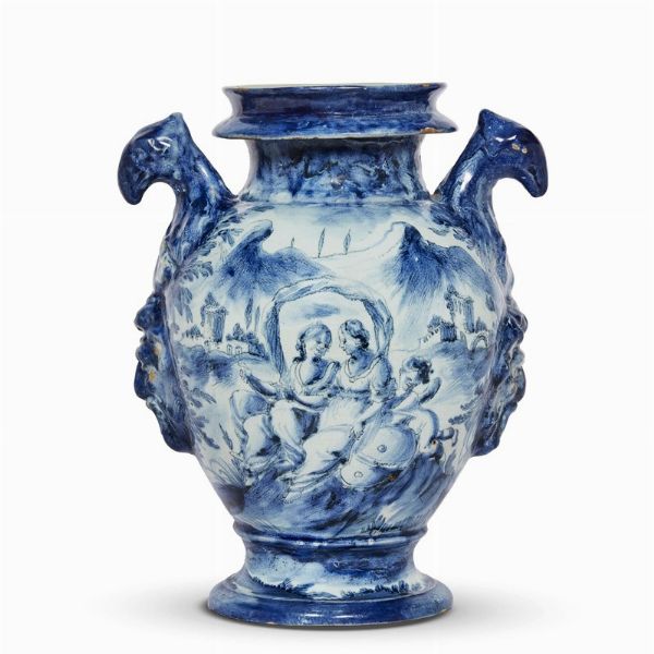 STAGNONE, SAVONA O ALBISOLA,   PRIMA MET� SECOLO XVIII  - Asta UNA COLLEZIONE DI VASI DA FARMACIA IN MAIOLICA - Associazione Nazionale - Case d'Asta italiane