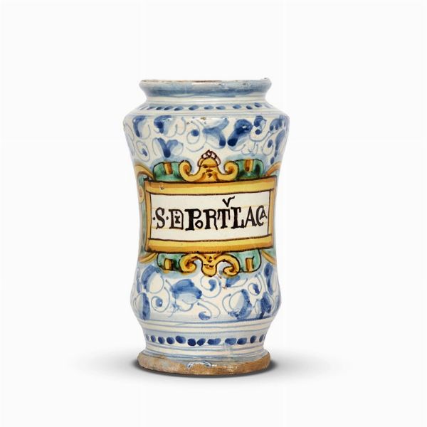 ALBARELLO, MONTELUPO, PRIMA MET&Agrave; SECOLO XVII  - Asta UNA COLLEZIONE DI VASI DA FARMACIA IN MAIOLICA - Associazione Nazionale - Case d'Asta italiane