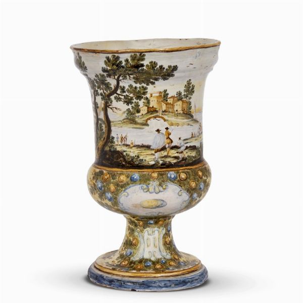 VASO, CASTELLI, ULTIMO QUARTO SECOLO XVIII  - Asta UNA COLLEZIONE DI VASI DA FARMACIA IN MAIOLICA - Associazione Nazionale - Case d'Asta italiane