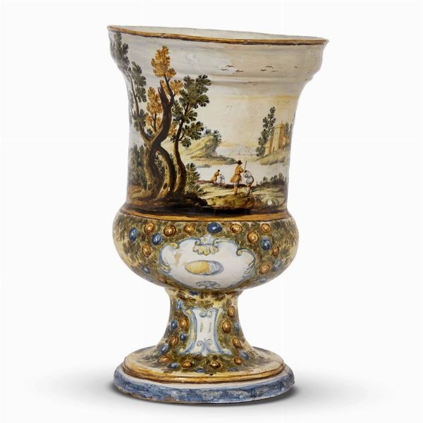 VASO, CASTELLI, ULTIMO QUARTO SECOLO XVIII  - Asta UNA COLLEZIONE DI VASI DA FARMACIA IN MAIOLICA - Associazione Nazionale - Case d'Asta italiane