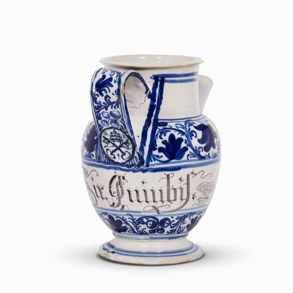 VERSATOIO, BASSANO, MANIFATTURA MANARDI?, FINE SECOLO XVII  - Asta UNA COLLEZIONE DI VASI DA FARMACIA IN MAIOLICA - Associazione Nazionale - Case d'Asta italiane