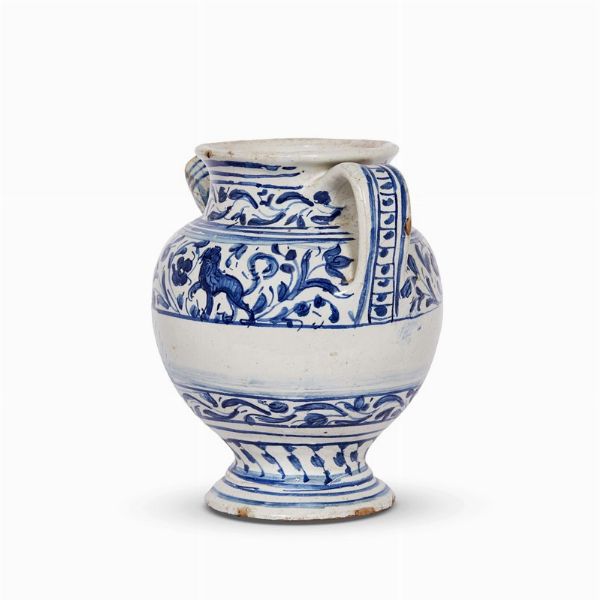 VERSATOIO, FAENZA, SECOLO XVII  - Asta UNA COLLEZIONE DI VASI DA FARMACIA IN MAIOLICA - Associazione Nazionale - Case d'Asta italiane