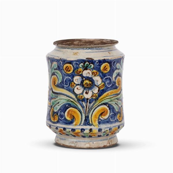 ALBARELLO, SCIACCA O CALTAGIRONE, SECOLO XVIII  - Asta UNA COLLEZIONE DI VASI DA FARMACIA IN MAIOLICA - Associazione Nazionale - Case d'Asta italiane
