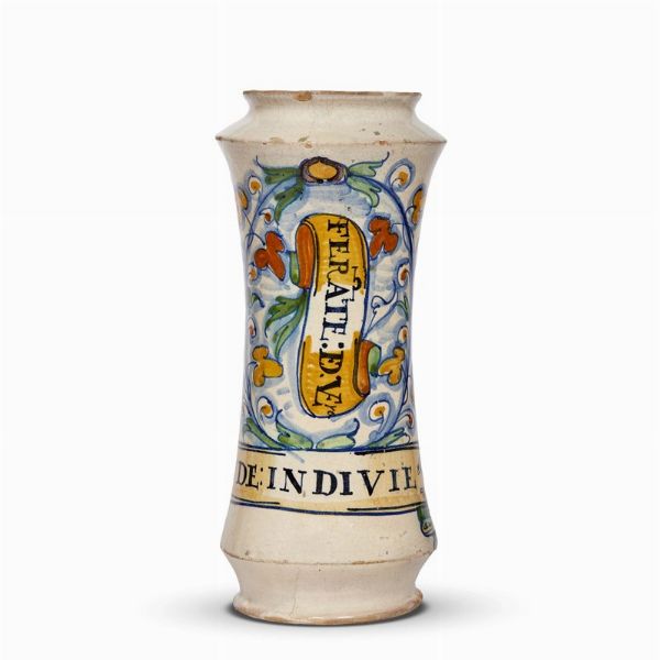 ALBARELLO, ITALIA CENTRALE, SECOLO XVII  - Asta UNA COLLEZIONE DI VASI DA FARMACIA IN MAIOLICA - Associazione Nazionale - Case d'Asta italiane