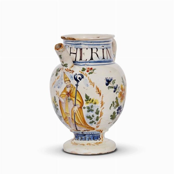 VERSATOIO, URBANIA, SECONDA MET&Agrave; SECOLO XVIII  - Asta UNA COLLEZIONE DI VASI DA FARMACIA IN MAIOLICA - Associazione Nazionale - Case d'Asta italiane