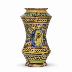 ALBARELLO, BURGIO, PRIMA MET&Agrave; SECOLO XVII  - Asta UNA COLLEZIONE DI VASI DA FARMACIA IN MAIOLICA - Associazione Nazionale - Case d'Asta italiane