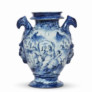 STAGNONE, SAVONA O ALBISOLA,   PRIMA MET� SECOLO XVIII  - Asta UNA COLLEZIONE DI VASI DA FARMACIA IN MAIOLICA - Associazione Nazionale - Case d'Asta italiane