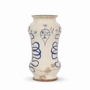 ALBARELLO, DERUTA, 1564  - Asta UNA COLLEZIONE DI VASI DA FARMACIA IN MAIOLICA - Associazione Nazionale - Case d'Asta italiane