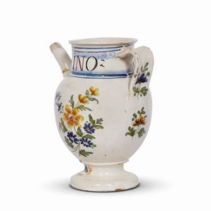 VERSATOIO, URBANIA, SECONDA MET&Agrave; SECOLO XVIII  - Asta UNA COLLEZIONE DI VASI DA FARMACIA IN MAIOLICA - Associazione Nazionale - Case d'Asta italiane