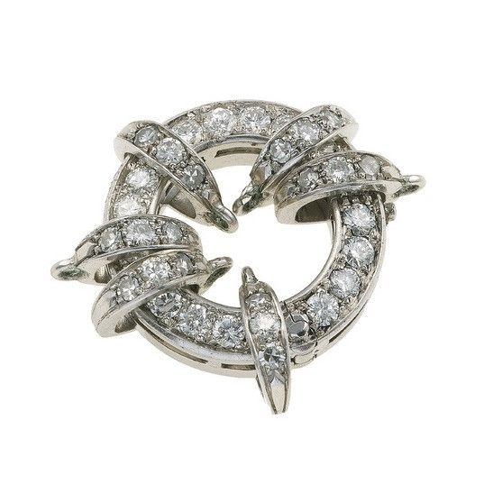 Fermezza con diamanti  - Asta Vintage Jewellery - Associazione Nazionale - Case d'Asta italiane