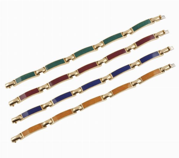 Quattro bracciali con smalti  - Asta Vintage Jewellery - Associazione Nazionale - Case d'Asta italiane