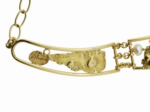 Misani. Girocollo semirigido con gem-set  - Asta Vintage Jewellery - Associazione Nazionale - Case d'Asta italiane