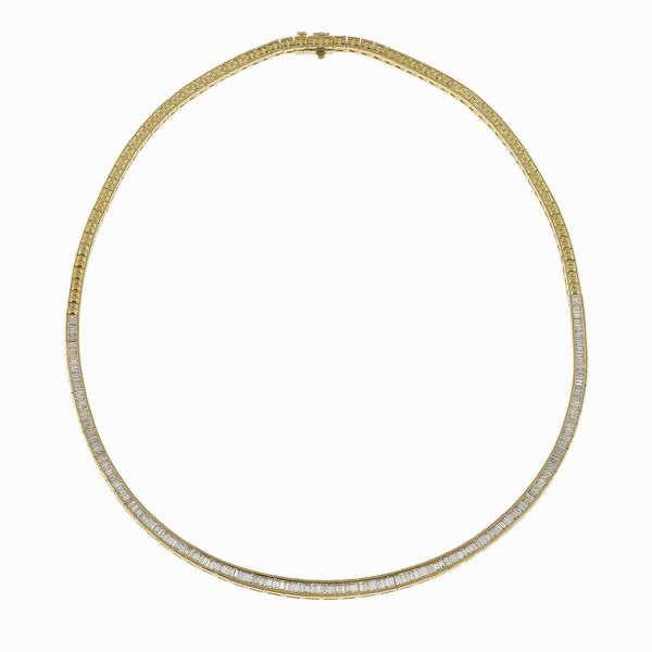 Girocollo con diamanti taglio baguette  - Asta Vintage Jewellery - Associazione Nazionale - Case d'Asta italiane
