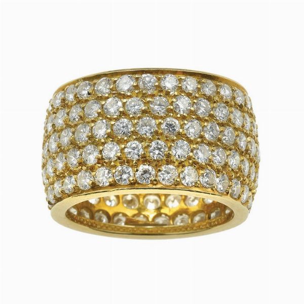 Anello a fascia con diamanti  - Asta Vintage Jewellery - Associazione Nazionale - Case d'Asta italiane