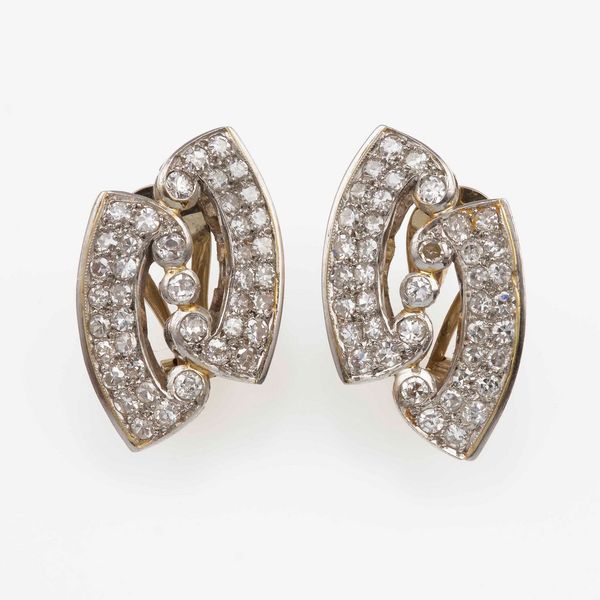 Orecchini con diamanti taglio huit-huit  - Asta Vintage Jewellery - Associazione Nazionale - Case d'Asta italiane