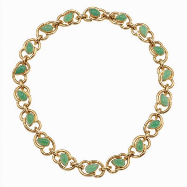 Girocollo con agata verde  - Asta Vintage Jewellery - Associazione Nazionale - Case d'Asta italiane