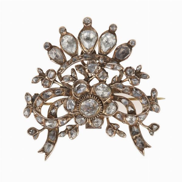 Spilla/pendente con rose di diamante  - Asta Vintage Jewellery - Associazione Nazionale - Case d'Asta italiane