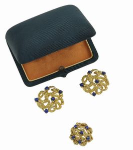 Demi-parure composta da orecchini ed anello con piccoli lapislazzuli  - Asta Vintage Jewellery - Associazione Nazionale - Case d'Asta italiane