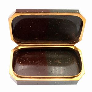 Scatola ottagonale in diaspro rosso e verde con micromosaico  - Asta Arredi, Sculture, Dipinti Antichi e del XIX Secolo - Associazione Nazionale - Case d'Asta italiane