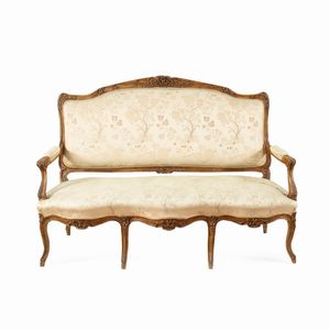 Salotto in legno e tessuto  - Asta Arredi, Sculture, Dipinti Antichi e del XIX Secolo - Associazione Nazionale - Case d'Asta italiane