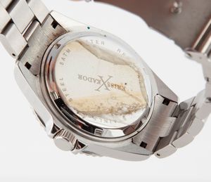 Kriss Kador - Orologio da polso cronografo da uomo automatico in acciaio con datario. Con bracciale originale in acciaio  - Asta Orologi da Polso da Tasca e da Tavolo - Associazione Nazionale - Case d'Asta italiane