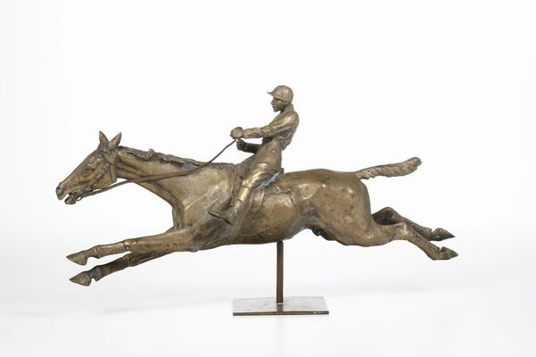 Fonditore del XX secolo Cavallo in corsa con fantino  - Asta Scultura XIX-XX secolo - Associazione Nazionale - Case d'Asta italiane