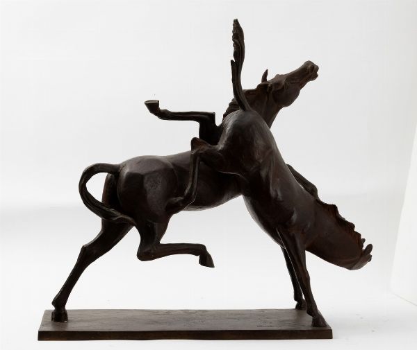 Santo Caslini (Carate Brianza 1912-1999) Due cavalli  - Asta Scultura XIX-XX secolo - Associazione Nazionale - Case d'Asta italiane