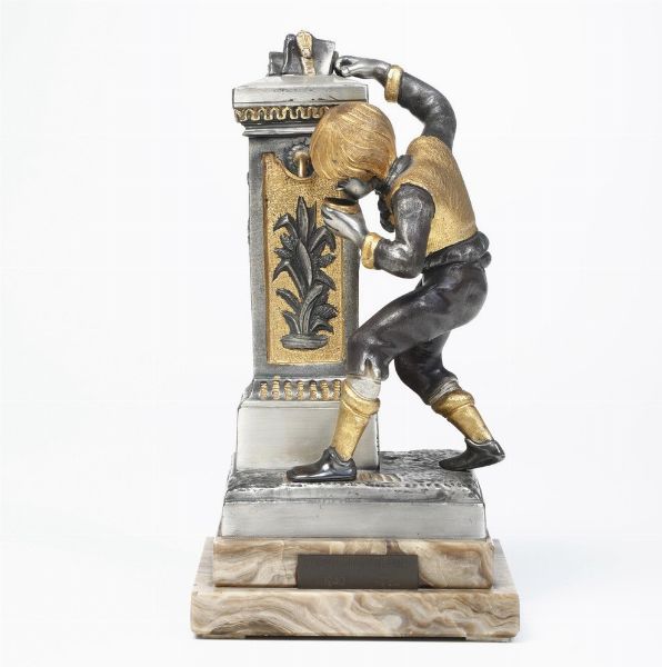 Giuseppe Vasari : Bambino alla fontana  - Asta Scultura XIX-XX secolo - Associazione Nazionale - Case d'Asta italiane