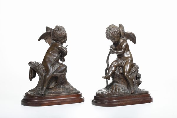Charles Gabriel Sauvage Lemire (1741-1827) Coppia di cupido  - Asta Scultura XIX-XX secolo - Associazione Nazionale - Case d'Asta italiane