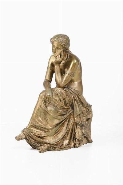 Da modello di Pierre Travaux (Parigi 1822-1869) La Reverie  - Asta Scultura XIX-XX secolo - Associazione Nazionale - Case d'Asta italiane