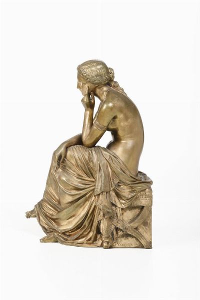 Da modello di Pierre Travaux (Parigi 1822-1869) La Reverie  - Asta Scultura XIX-XX secolo - Associazione Nazionale - Case d'Asta italiane
