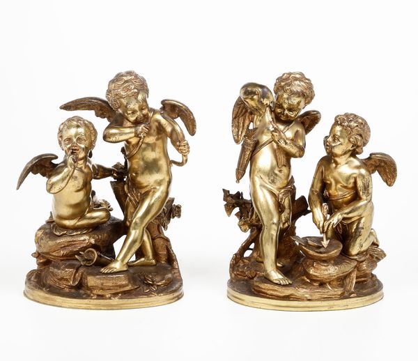 Fonditore del XIX-XX secolo Eroti che giocano  - Asta Scultura XIX-XX secolo - Associazione Nazionale - Case d'Asta italiane