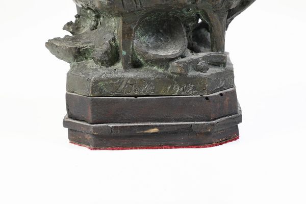 Luigi Belli (1848-1919) Figura seduta, 1918  - Asta Scultura XIX-XX secolo - Associazione Nazionale - Case d'Asta italiane