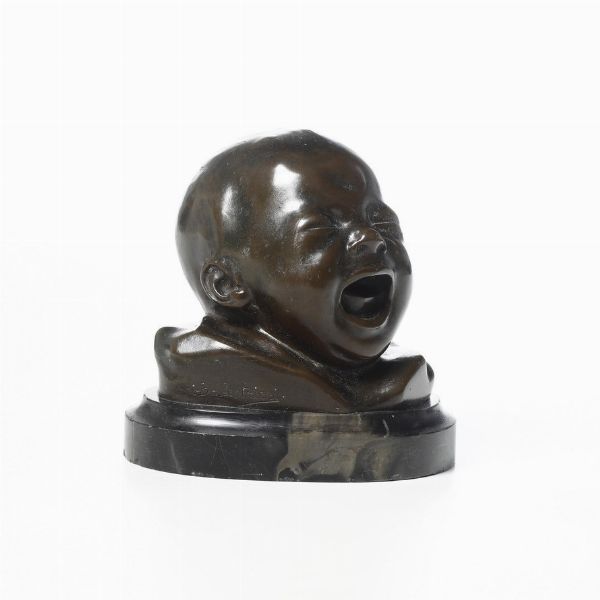 Bernardo Balestrieri : Il pianto del lattante  - Asta Scultura XIX-XX secolo - Associazione Nazionale - Case d'Asta italiane