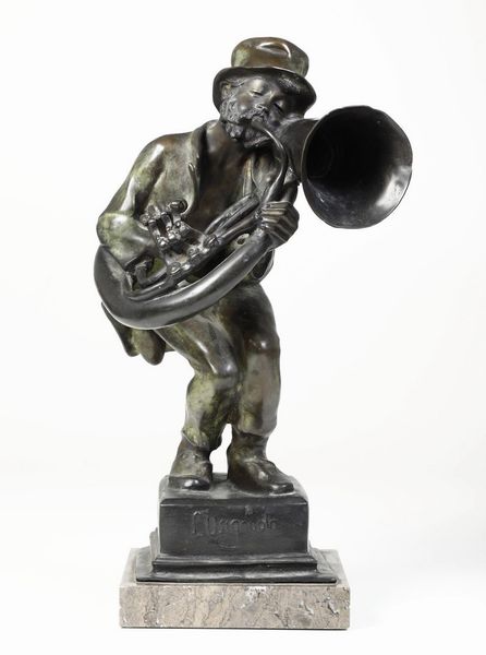 Achille D'Orsi (1845-1929) L'usignolo  - Asta Scultura XIX-XX secolo - Associazione Nazionale - Case d'Asta italiane