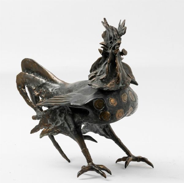 Luciano Minguzzi, Attribuito a : Gallo  - Asta Scultura XIX-XX secolo - Associazione Nazionale - Case d'Asta italiane