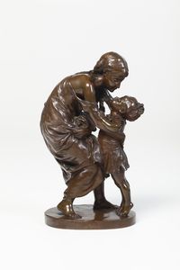 Ernest Barrias (1841-1905) Madre con bambino  - Asta Scultura XIX-XX secolo - Associazione Nazionale - Case d'Asta italiane