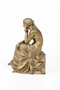 Da modello di Pierre Travaux (Parigi 1822-1869) La Reverie  - Asta Scultura XIX-XX secolo - Associazione Nazionale - Case d'Asta italiane