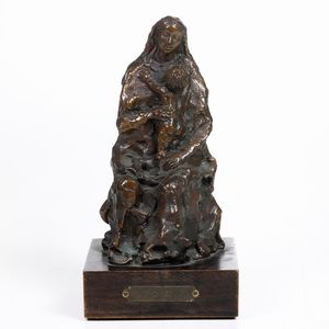 Cleto Tomba : Vergine col Bambino  - Asta Scultura XIX-XX secolo - Associazione Nazionale - Case d'Asta italiane
