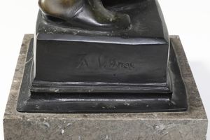 Achille D'Orsi (1845-1929) L'usignolo  - Asta Scultura XIX-XX secolo - Associazione Nazionale - Case d'Asta italiane