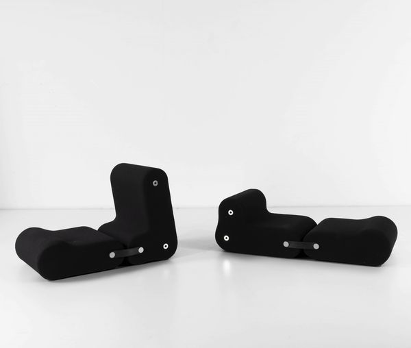 JOE COLOMBO : Due poltrone mod. Multichair  - Asta Design 200 - Associazione Nazionale - Case d'Asta italiane