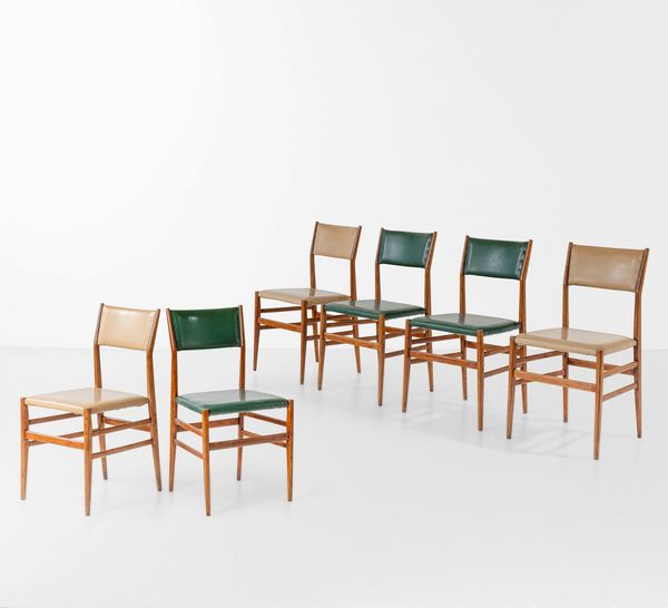 GIO PONTI : Sei sedie mod. Leggera  - Asta Design 200 - Associazione Nazionale - Case d'Asta italiane