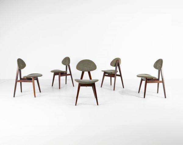 ETTORE SOTTSASS : Cinque sedie mod. S12  - Asta Design 200 - Associazione Nazionale - Case d'Asta italiane