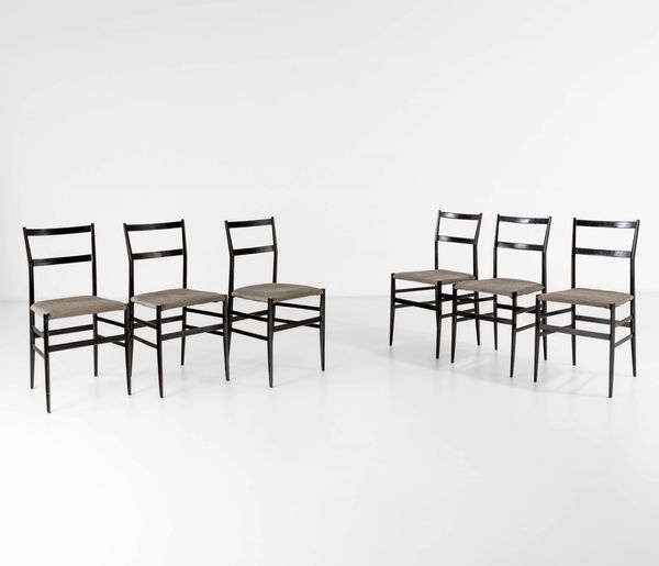 GIO PONTI : Sei sedie mod. Superleggera  - Asta Design 200 - Associazione Nazionale - Case d'Asta italiane