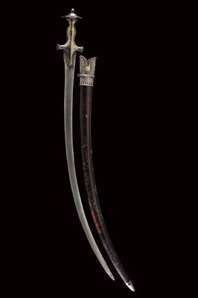 Bel tulvar con lama in damasco  - Asta Rare Armi Antiche e Armature da Tutto il Mondo - Associazione Nazionale - Case d'Asta italiane