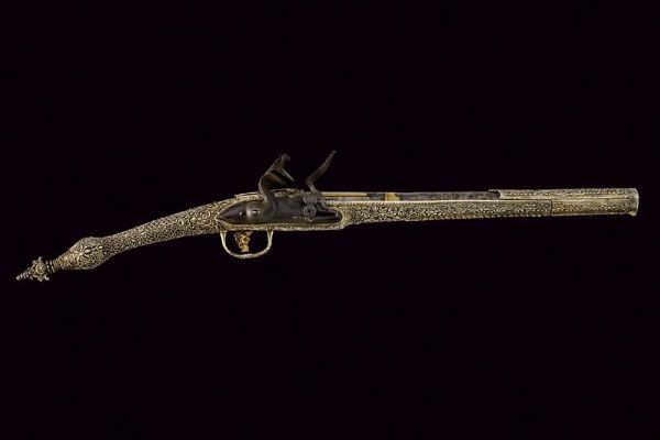 Notevole pistola a pietra focaia in stile Roka in argento  - Asta Rare Armi Antiche e Armature da Tutto il Mondo - Associazione Nazionale - Case d'Asta italiane