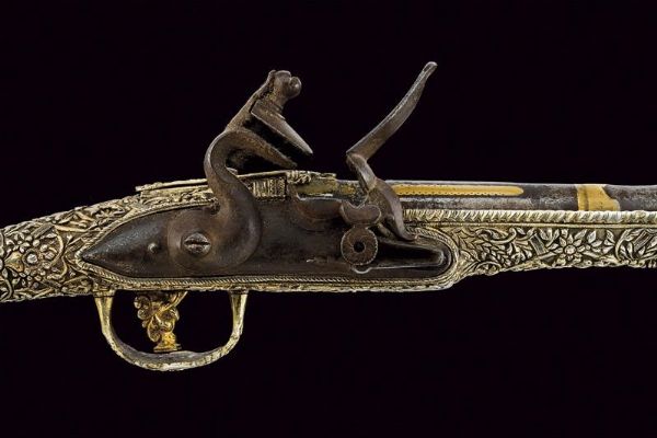 Notevole pistola a pietra focaia in stile Roka in argento  - Asta Rare Armi Antiche e Armature da Tutto il Mondo - Associazione Nazionale - Case d'Asta italiane