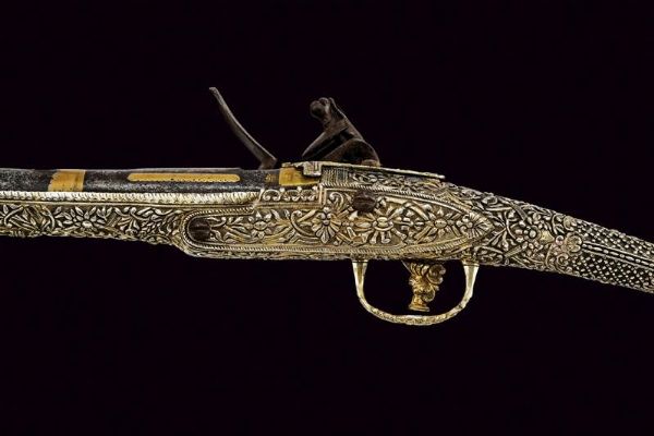 Notevole pistola a pietra focaia in stile Roka in argento  - Asta Rare Armi Antiche e Armature da Tutto il Mondo - Associazione Nazionale - Case d'Asta italiane